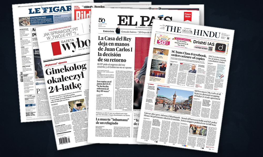 Collage delle prime pagine analizzate: Tra dialoghi, crescita e natalità in calo