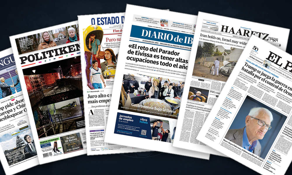 Collage delle prime pagine analizzate: Orizzonte asiatico tra Hormuz e scossoni interni