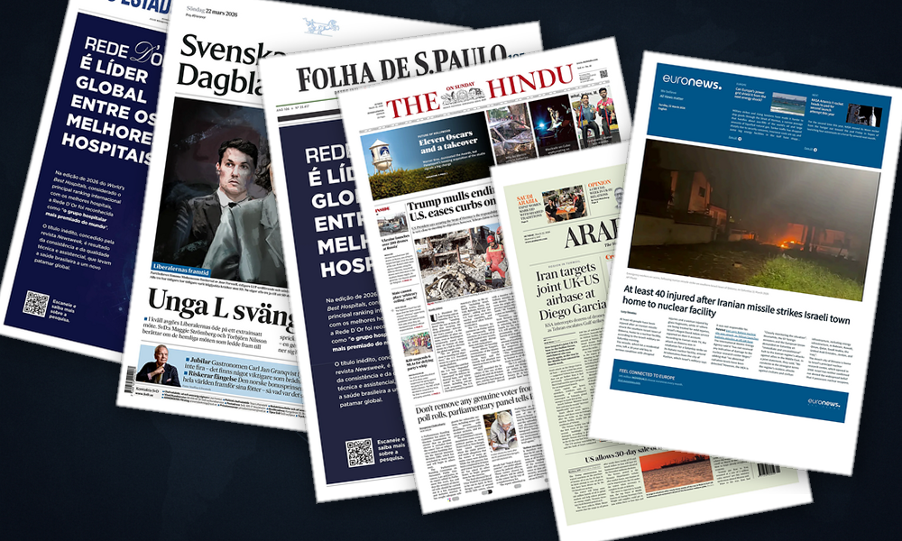 Collage delle prime pagine analizzate: Missili, Hormuz e benzina: l’Asia in allarme