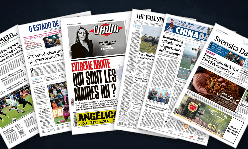 Collage delle prime pagine analizzate: Hormuz, energia e Boao scuotono l’Asia-Pacifico