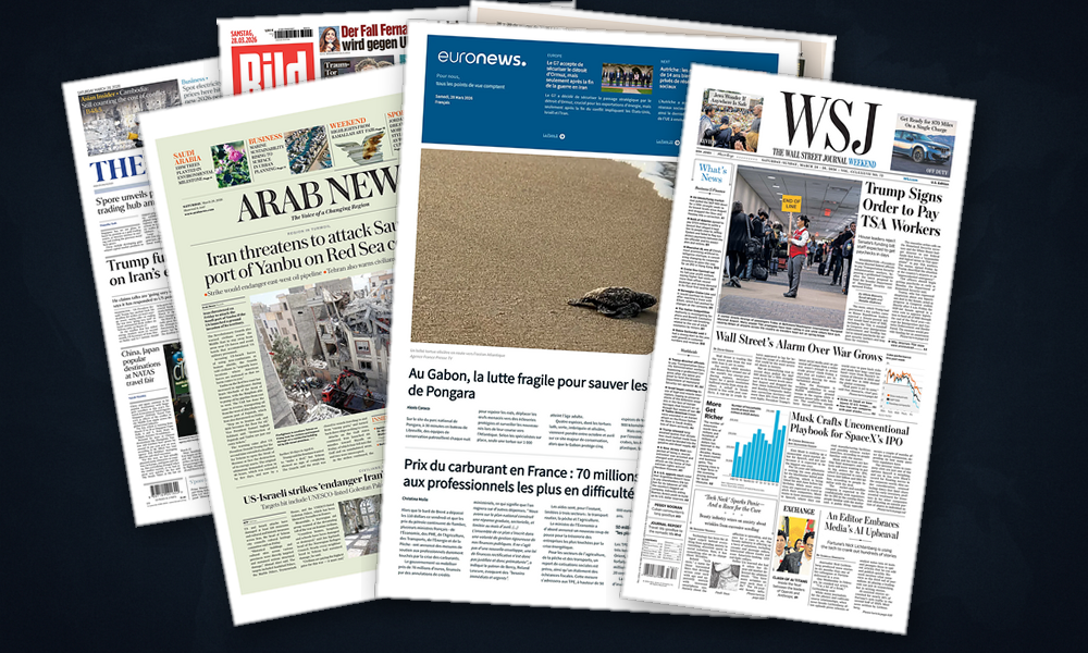 Collage delle prime pagine analizzate: Energia, Cina e hub asiatici