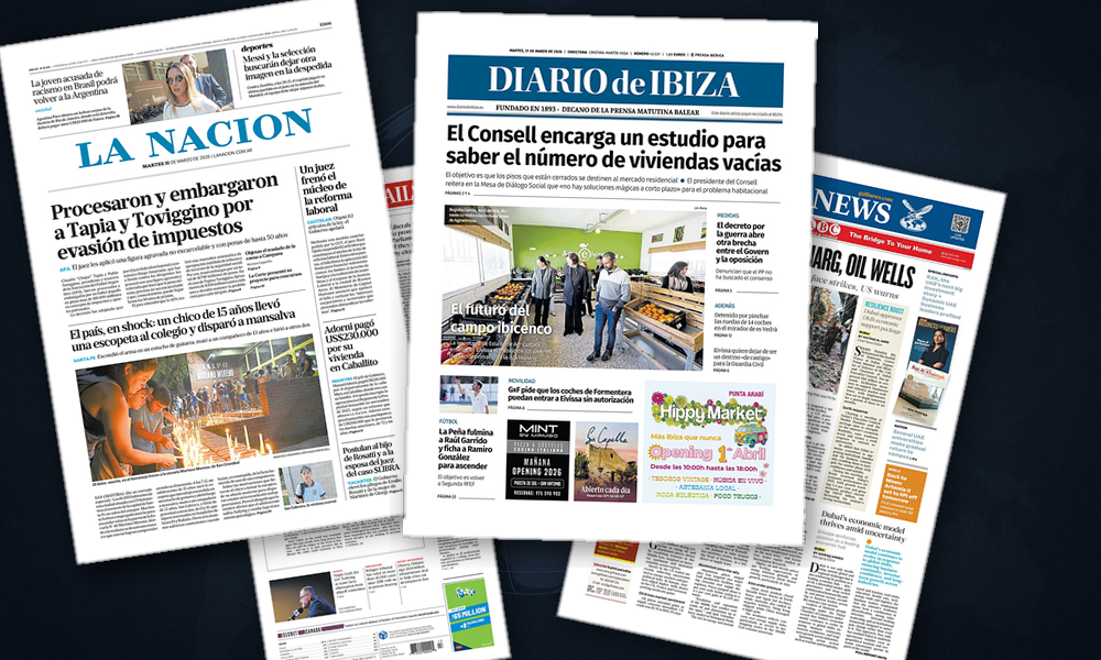 Collage delle prime pagine analizzate: Guerra in Iran e scossoni in Asia-Pacifico