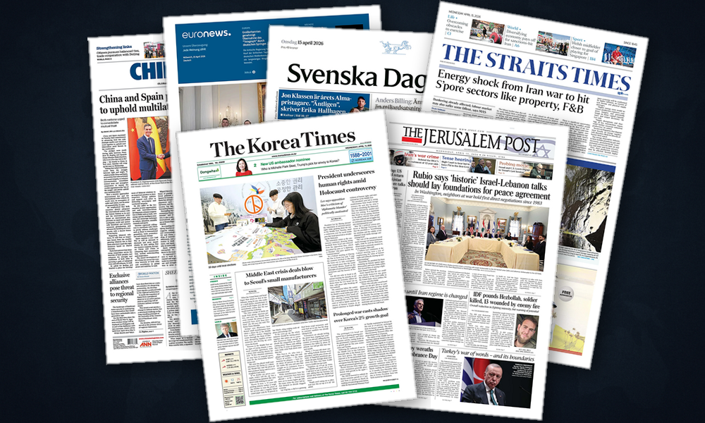 Collage delle prime pagine analizzate: Colloqui, blocchi e scosse economiche