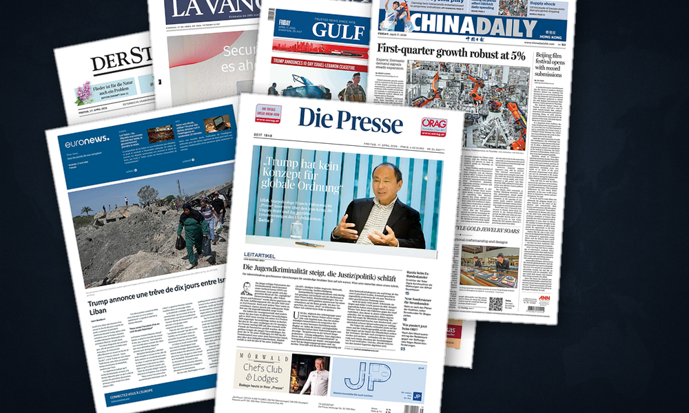 Collage delle prime pagine analizzate: Tregua incerta e scosse energetiche nell’Asia-Pacifico