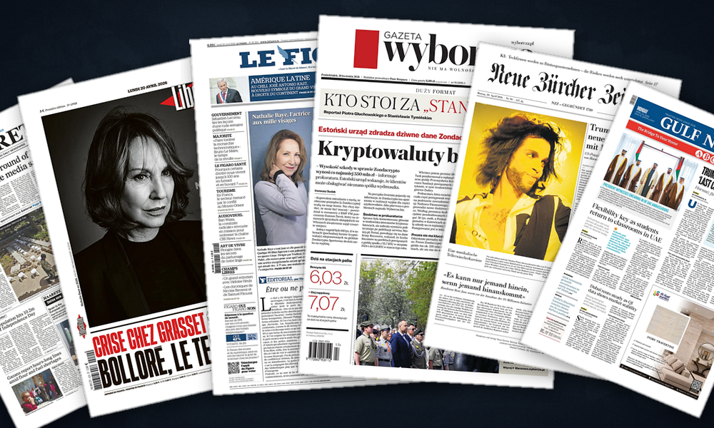 Collage delle prime pagine analizzate: Ormuz, energia e tecnologia dominano l’Asia