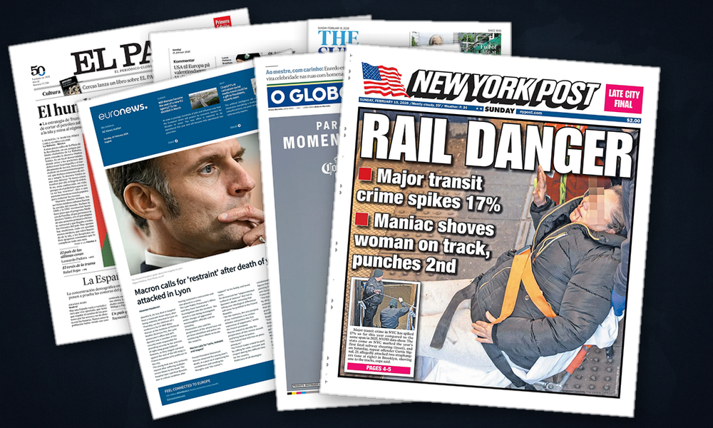 Collage delle prime pagine analizzate: Sicurezza, tensioni francesi e frontiere UE