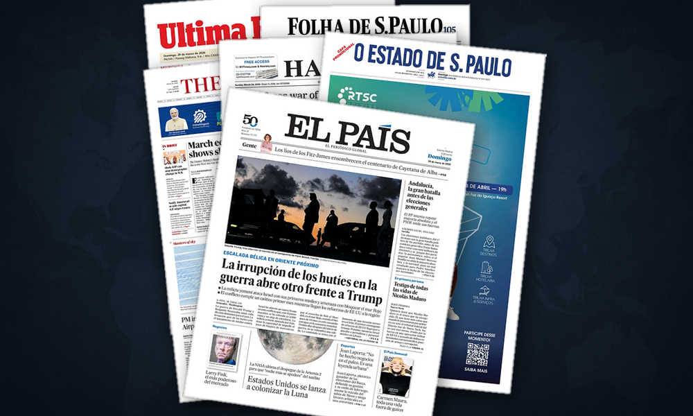 Collage delle prime pagine analizzate: Tensioni globali, populismi, identità