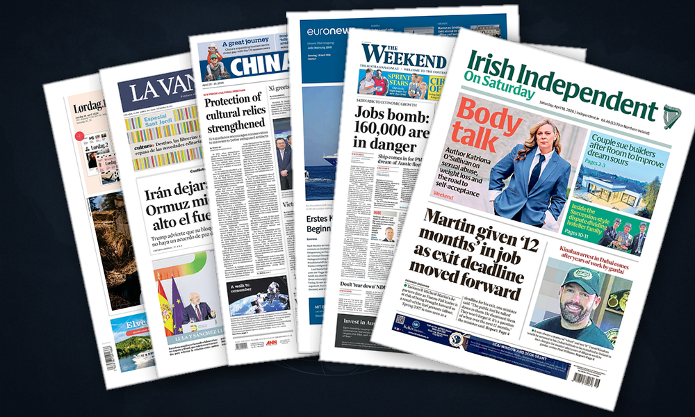 Collage delle prime pagine analizzate: Ormuz riapre, l’Europa tra sicurezza ed economia