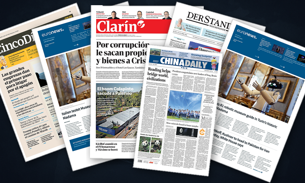 Collage delle prime pagine analizzate: Tensioni globali e rinascita nucleare