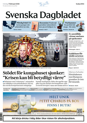 Prima pagina Svenska Dagbladet di oggi - Quotidiano estero