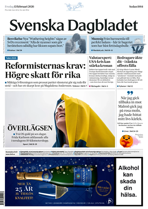 Prima pagina Svenska Dagbladet di oggi - Quotidiano estero