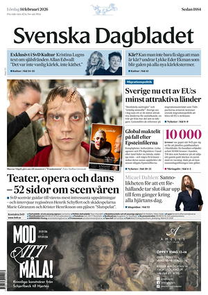 Prima pagina Svenska Dagbladet di oggi - Quotidiano estero
