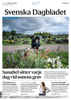 Prima pagina Svenska Dagbladet di oggi - Quotidiano estero