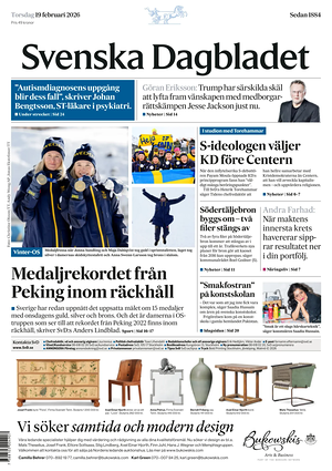 Prima pagina Svenska Dagbladet di oggi - Quotidiano estero