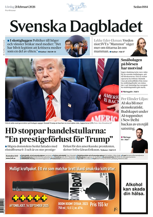 Prima pagina Svenska Dagbladet di oggi - Quotidiano estero