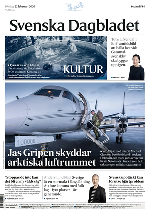 Prima pagina Svenska Dagbladet di oggi - Quotidiano estero
