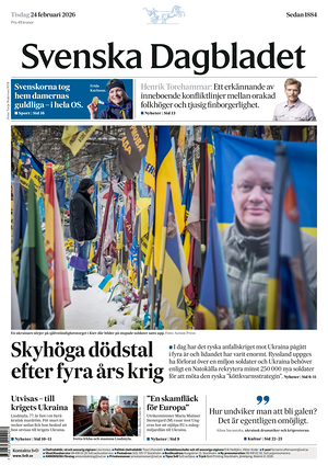 Prima pagina Svenska Dagbladet di oggi - Quotidiano estero