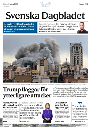 Prima pagina Svenska Dagbladet di oggi - Quotidiano estero