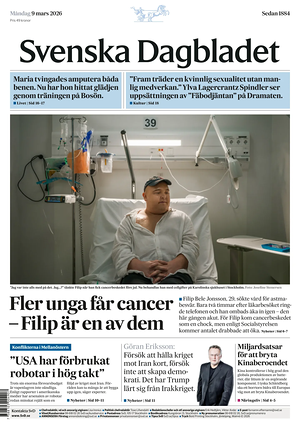 Prima pagina Svenska Dagbladet di oggi - Quotidiano estero