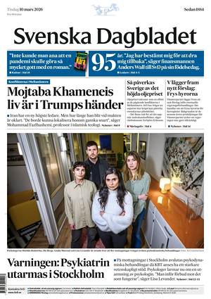Prima pagina Svenska Dagbladet di oggi - Quotidiano estero