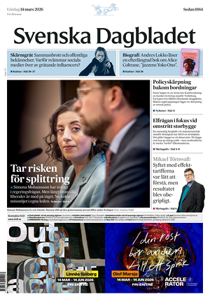 Prima pagina Svenska Dagbladet di oggi - Quotidiano estero