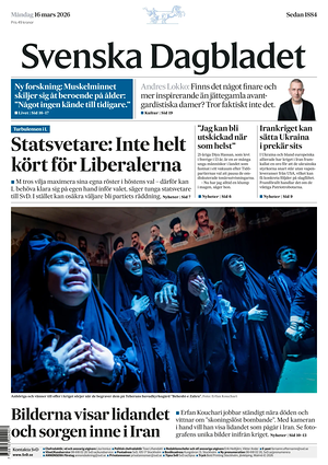 Prima pagina Svenska Dagbladet di oggi - Quotidiano estero