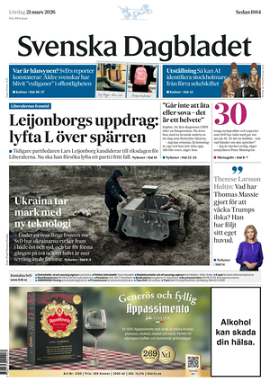 Prima pagina Svenska Dagbladet di oggi - Quotidiano estero