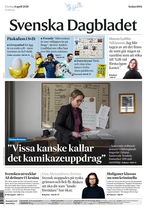 Prima pagina Svenska Dagbladet di oggi - Quotidiano estero