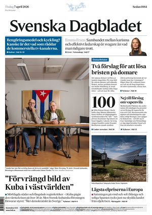 Prima pagina Svenska Dagbladet di oggi - Quotidiano estero