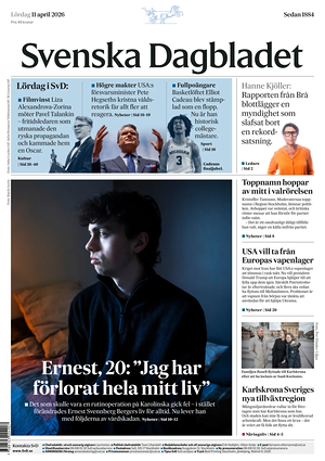 Prima pagina Svenska Dagbladet di oggi - Quotidiano estero