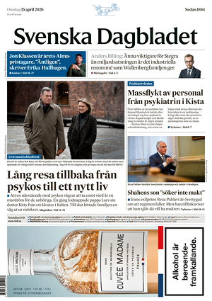 Prima pagina Svenska Dagbladet di oggi - Quotidiano estero