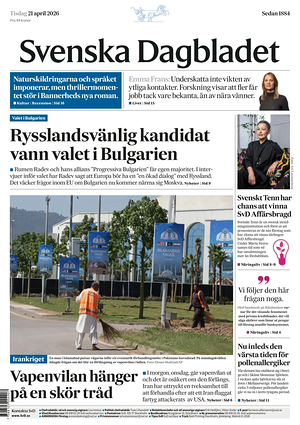 Prima pagina Svenska Dagbladet di oggi - Quotidiano estero