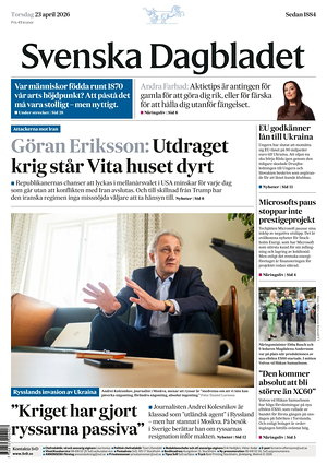 Prima pagina Svenska Dagbladet di oggi - Quotidiano estero