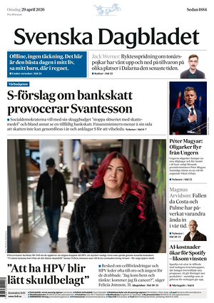 Prima pagina Svenska Dagbladet di oggi - Quotidiano estero
