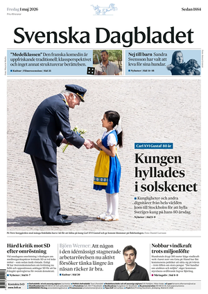 Prima pagina Svenska Dagbladet di oggi - Quotidiano estero