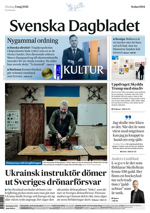 Prima pagina Svenska Dagbladet di oggi - Quotidiano estero