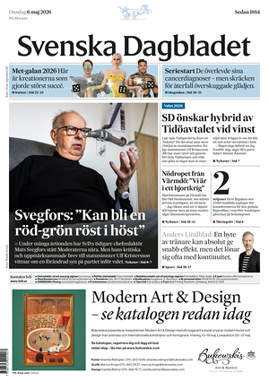 Prima pagina Svenska Dagbladet di oggi - Quotidiano estero