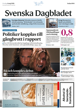 Prima pagina Svenska Dagbladet di oggi - Quotidiano estero