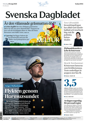 Prima pagina Svenska Dagbladet di oggi - Quotidiano estero