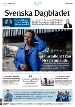 Prima pagina Svenska Dagbladet di oggi - Quotidiano estero