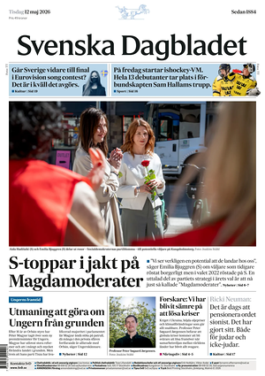 Prima pagina Svenska Dagbladet di oggi - Quotidiano estero