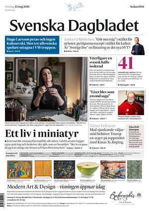 Prima pagina Svenska Dagbladet di oggi - Quotidiano estero
