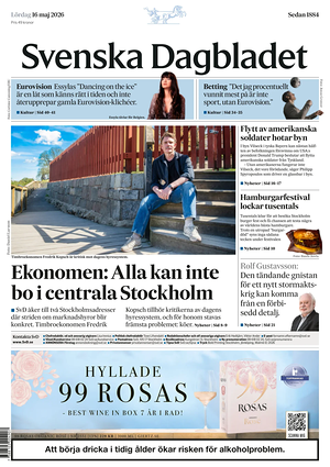 Prima pagina Svenska Dagbladet di oggi - Quotidiano estero