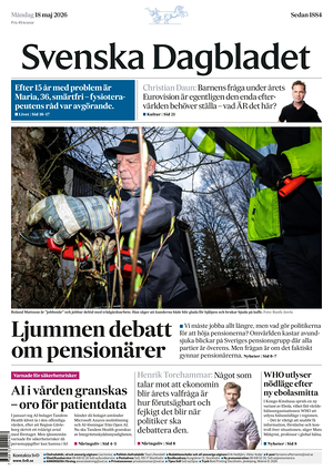 Prima pagina Svenska Dagbladet di oggi - Quotidiano estero