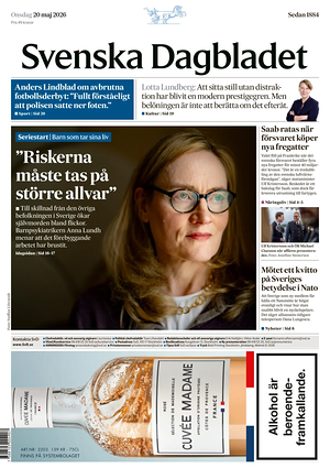 Prima pagina Svenska Dagbladet di oggi - Quotidiano estero
