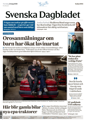 Prima pagina Svenska Dagbladet di oggi - Quotidiano estero