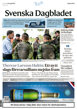 Prima pagina Svenska Dagbladet di oggi - Quotidiano estero