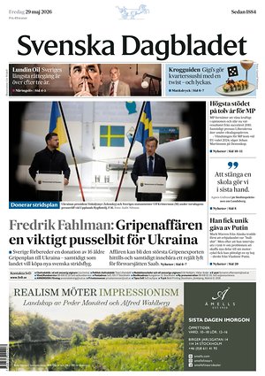 Prima pagina Svenska Dagbladet di oggi - Quotidiano estero