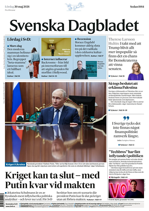 Prima pagina Svenska Dagbladet di oggi - Quotidiano estero