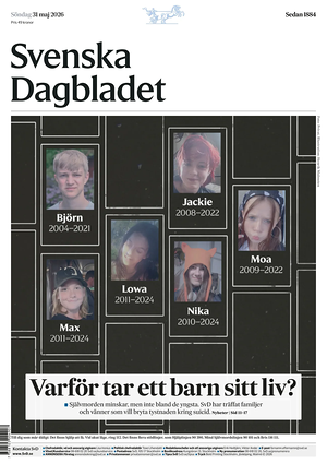 Prima pagina Svenska Dagbladet di oggi - Quotidiano estero